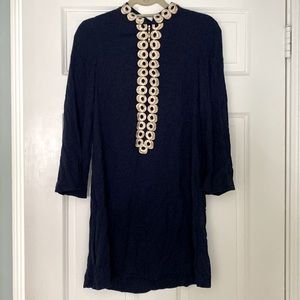 Lilly Pulitzer navy and gold dress size 4